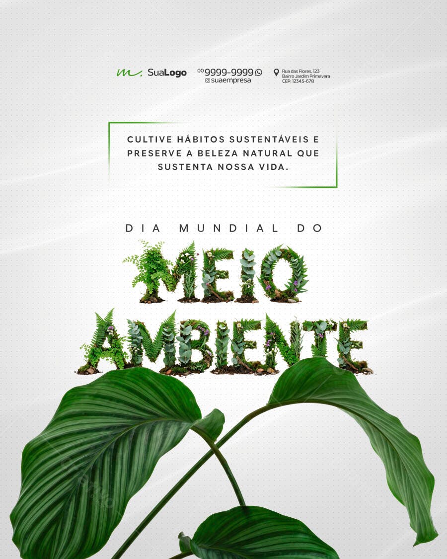 Post Dia Mundial Meio Ambiente Junho PSD Editável