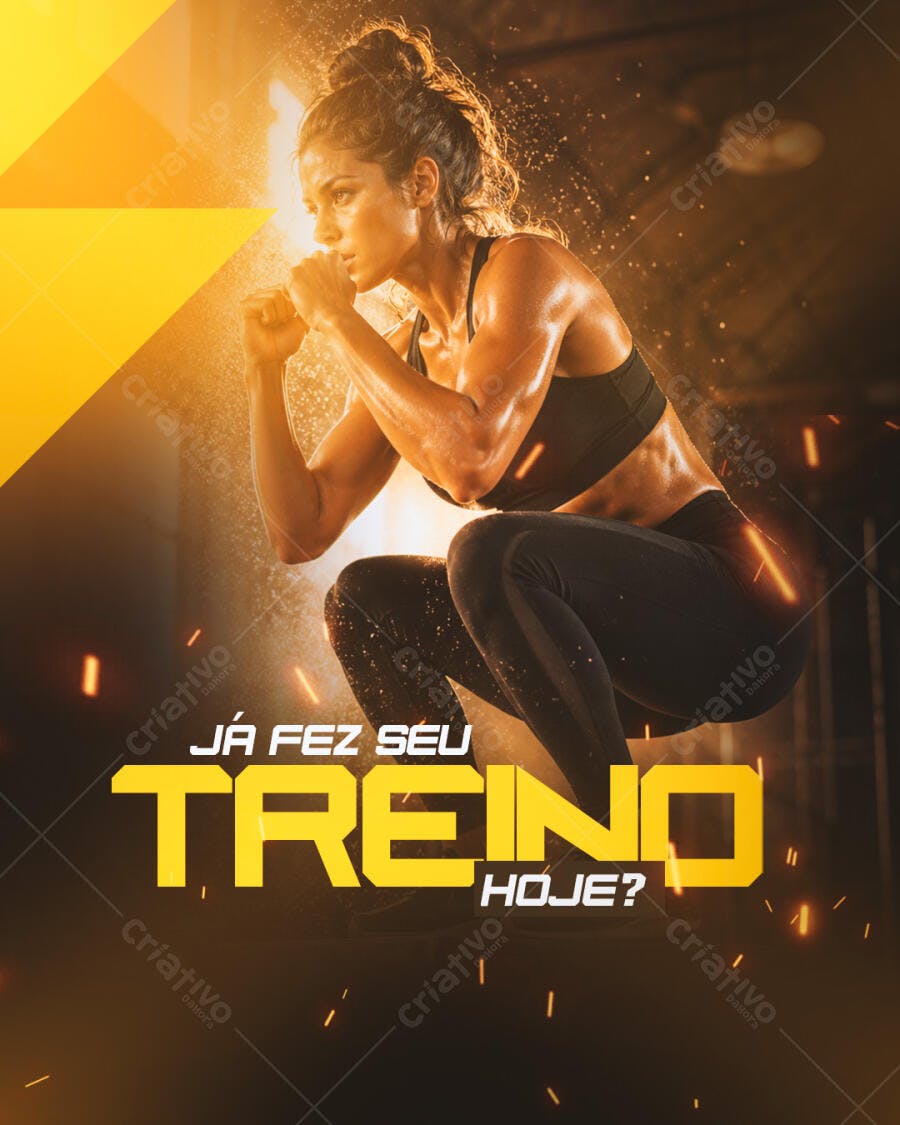 Post Instagram Academia Fitness Treino PSD Editável