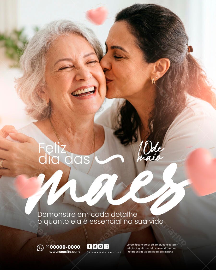 Post Instagram Dia das Mães 10 de Maio PSD Editável