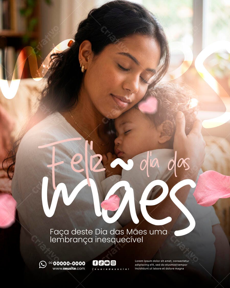 Post Instagram Dia das Mães Amor Família PSD Editável
