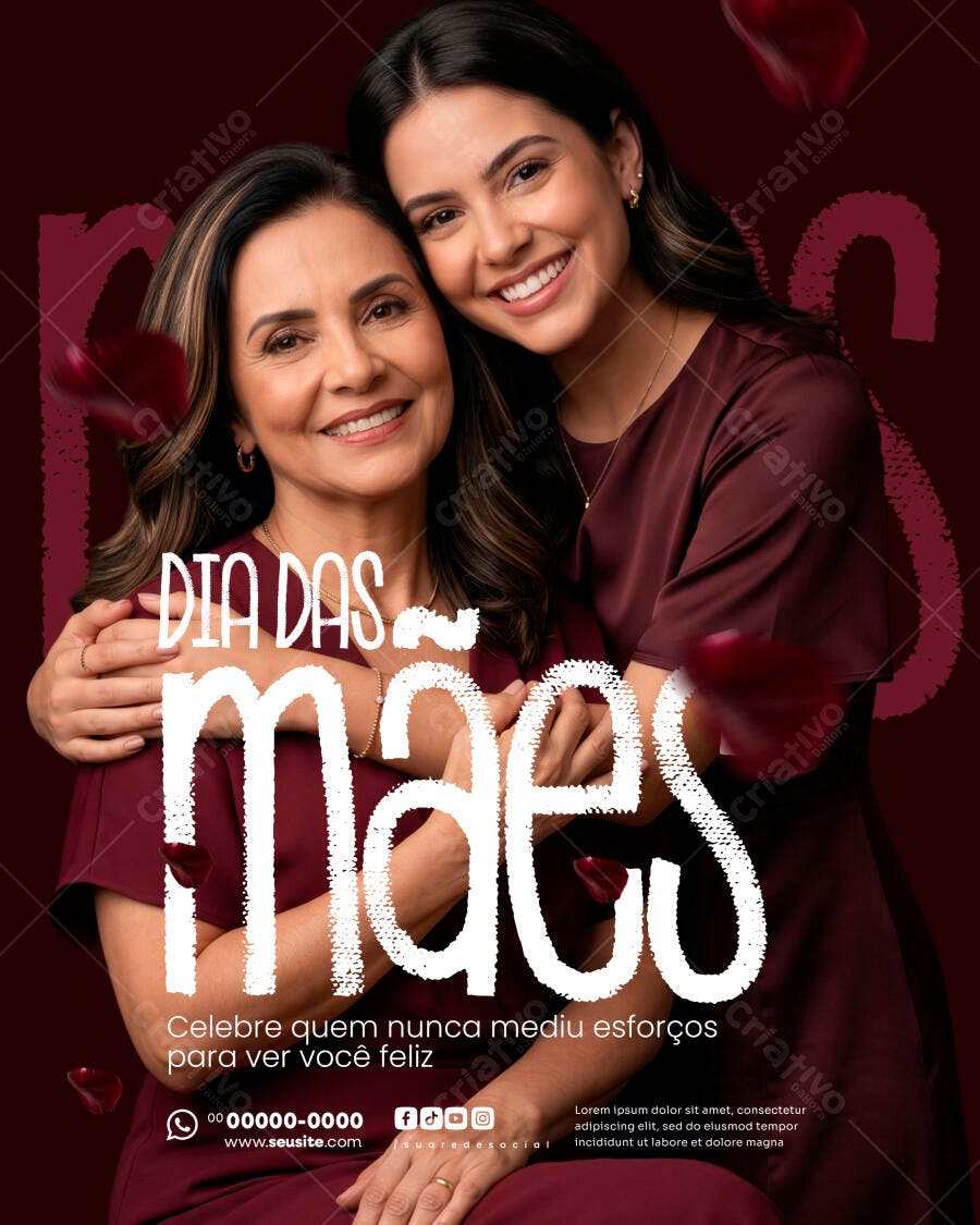 Post Instagram Dia das Mães Maio PSD Editável