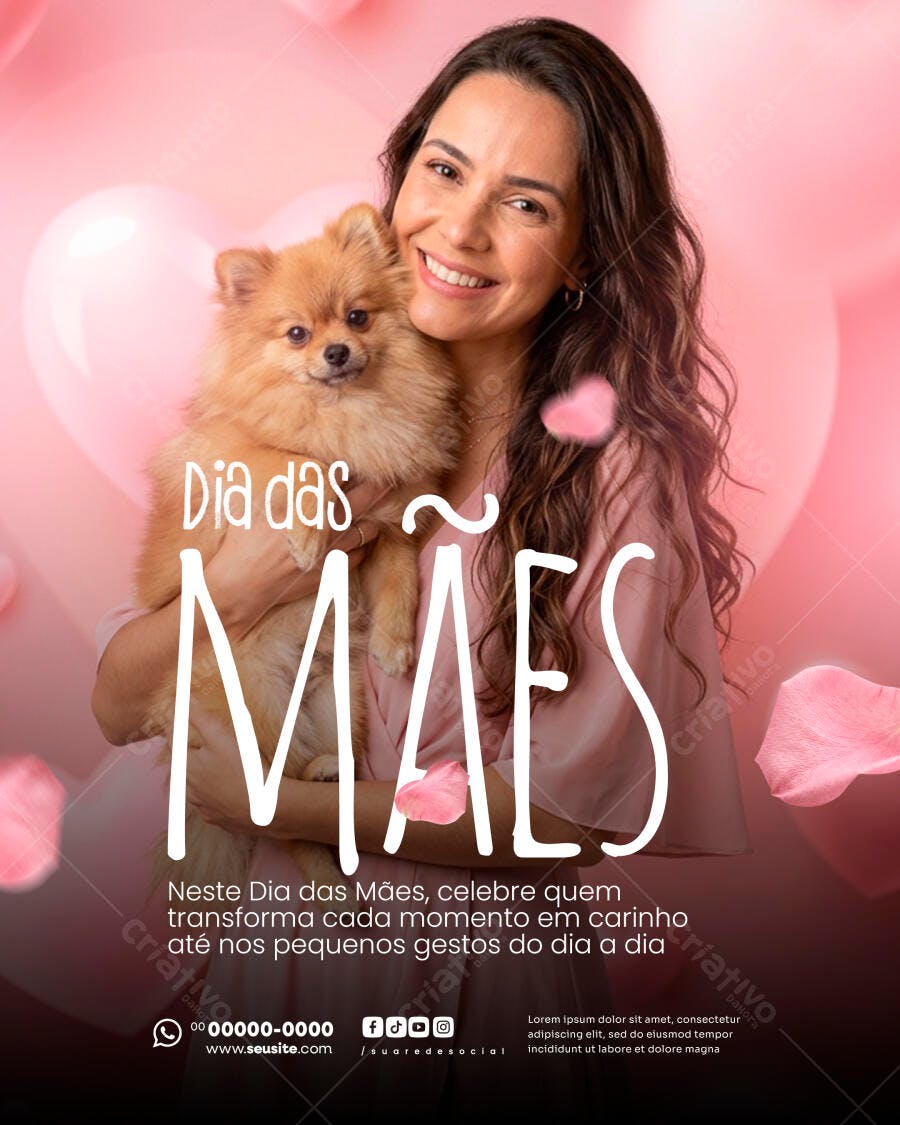 Post Instagram Dia das Mães Pet Shop PSD Editável