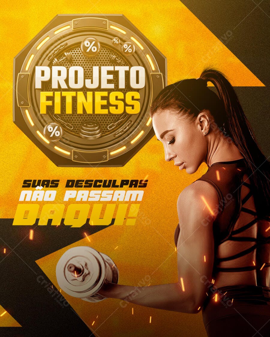Post Instagram Projeto Fitness Academia PSD Editável