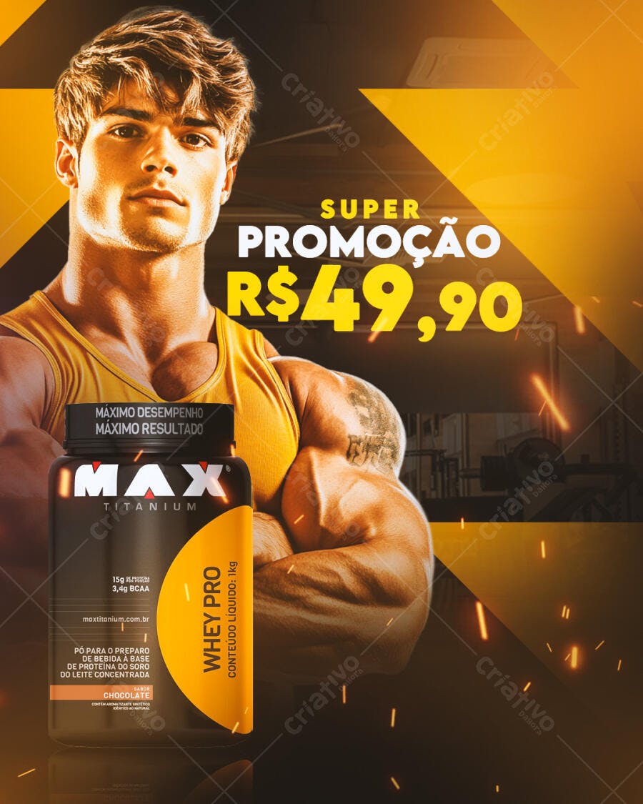 Post Instagram Promoção Suplementos Academia PSD Editável