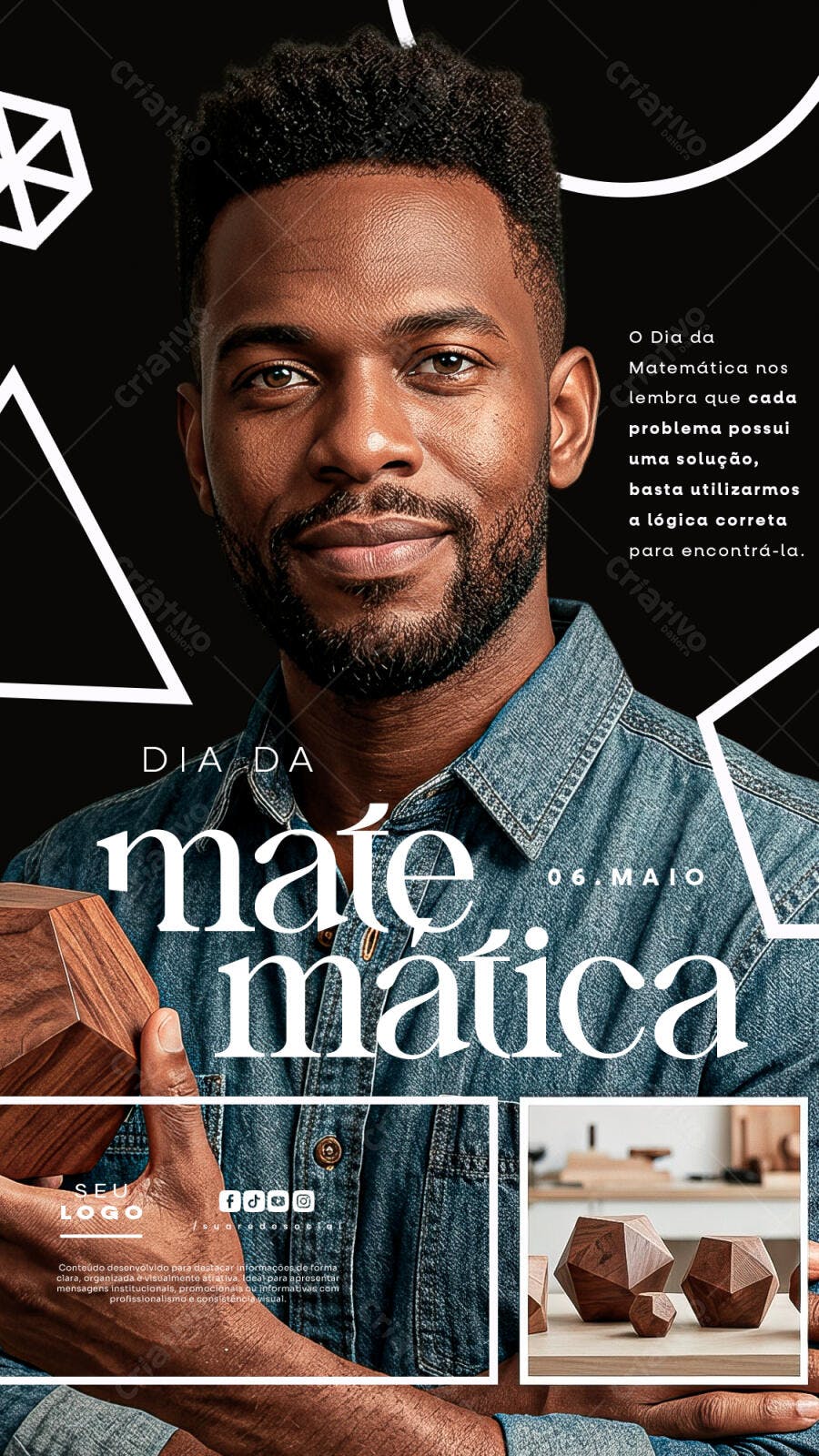 Story Instagram Dia da Matemática 06 de Maio PSD Editável