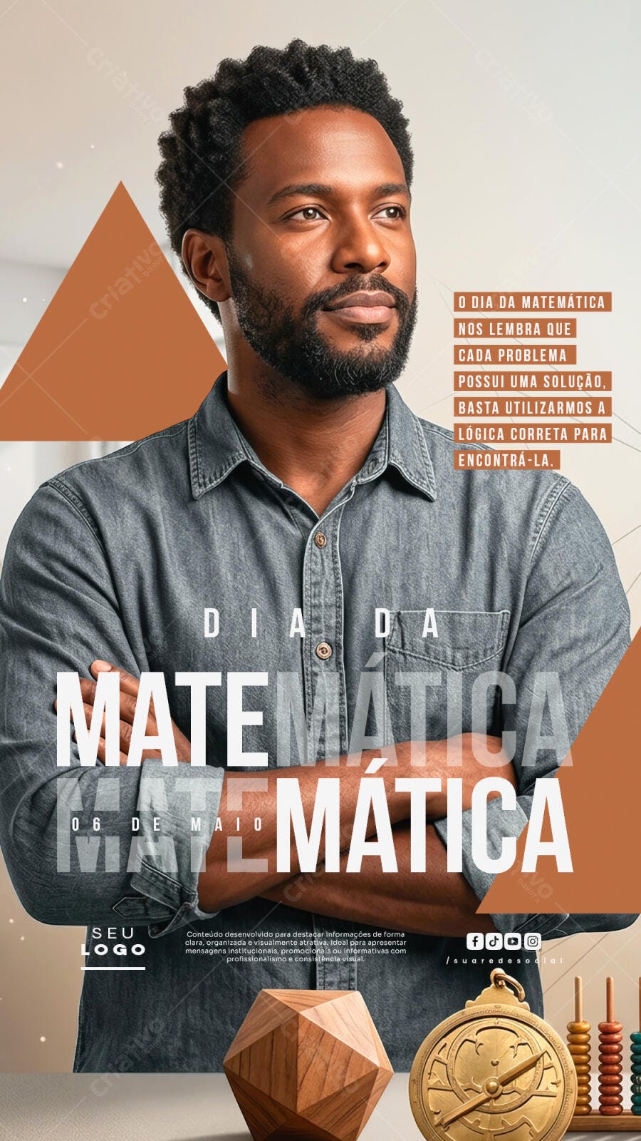Story Instagram Dia da Matemática 06 de Maio PSD Editável