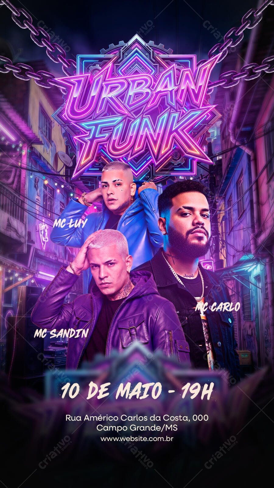 Story Instagram Urban Funk Maio PSD Editável