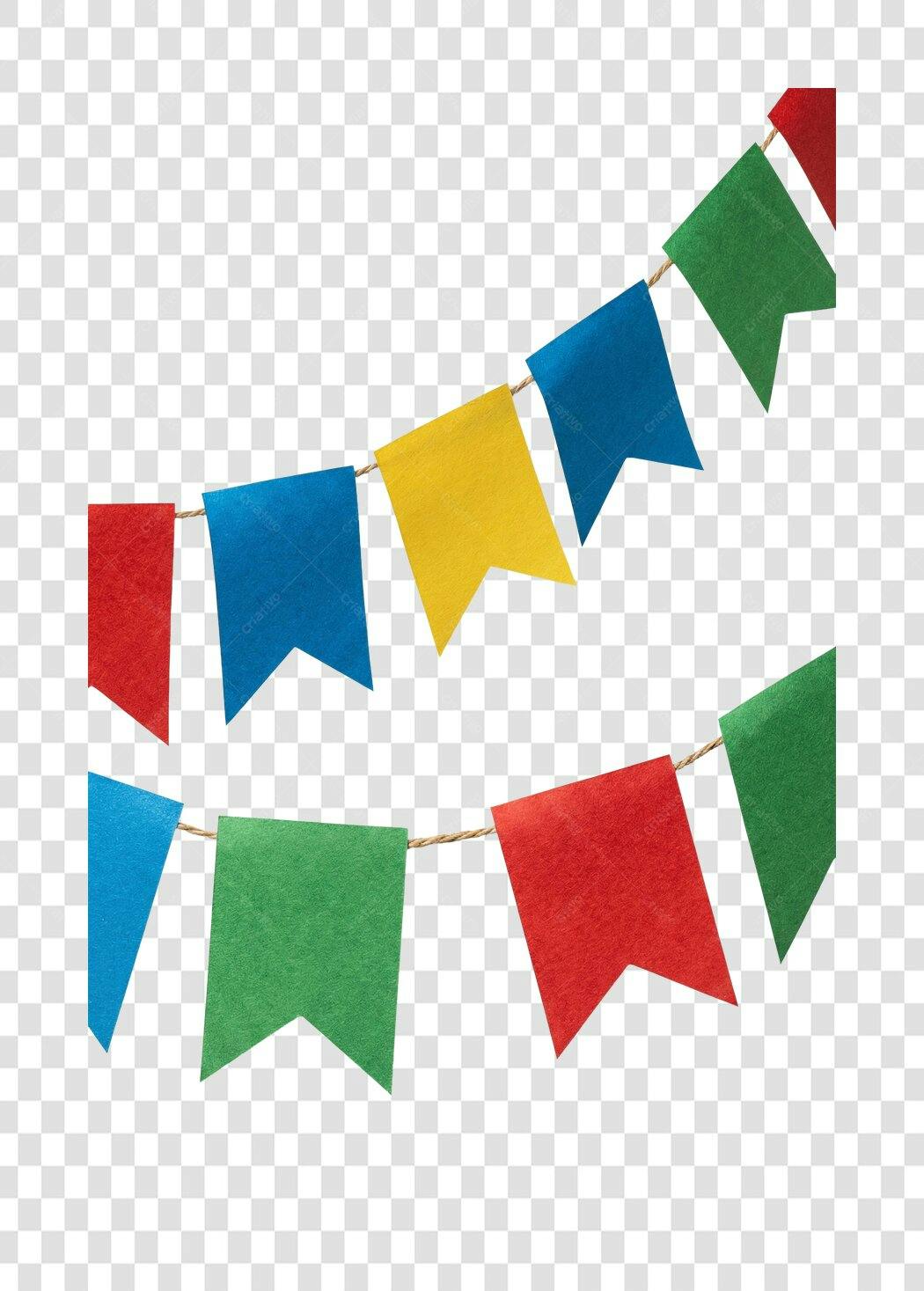 Elemento Decorativo Bandeirinhas Festa Junina Junho PNG Fundo Transparente