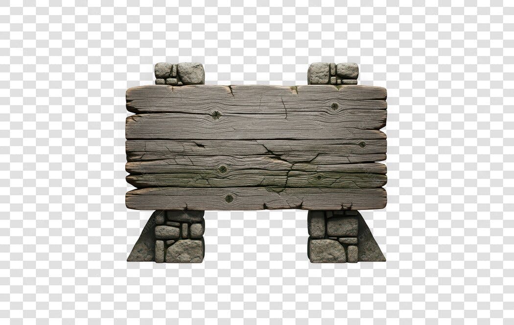 Elemento Decorativo Placa Madeira Rústica PNG Fundo Transparente