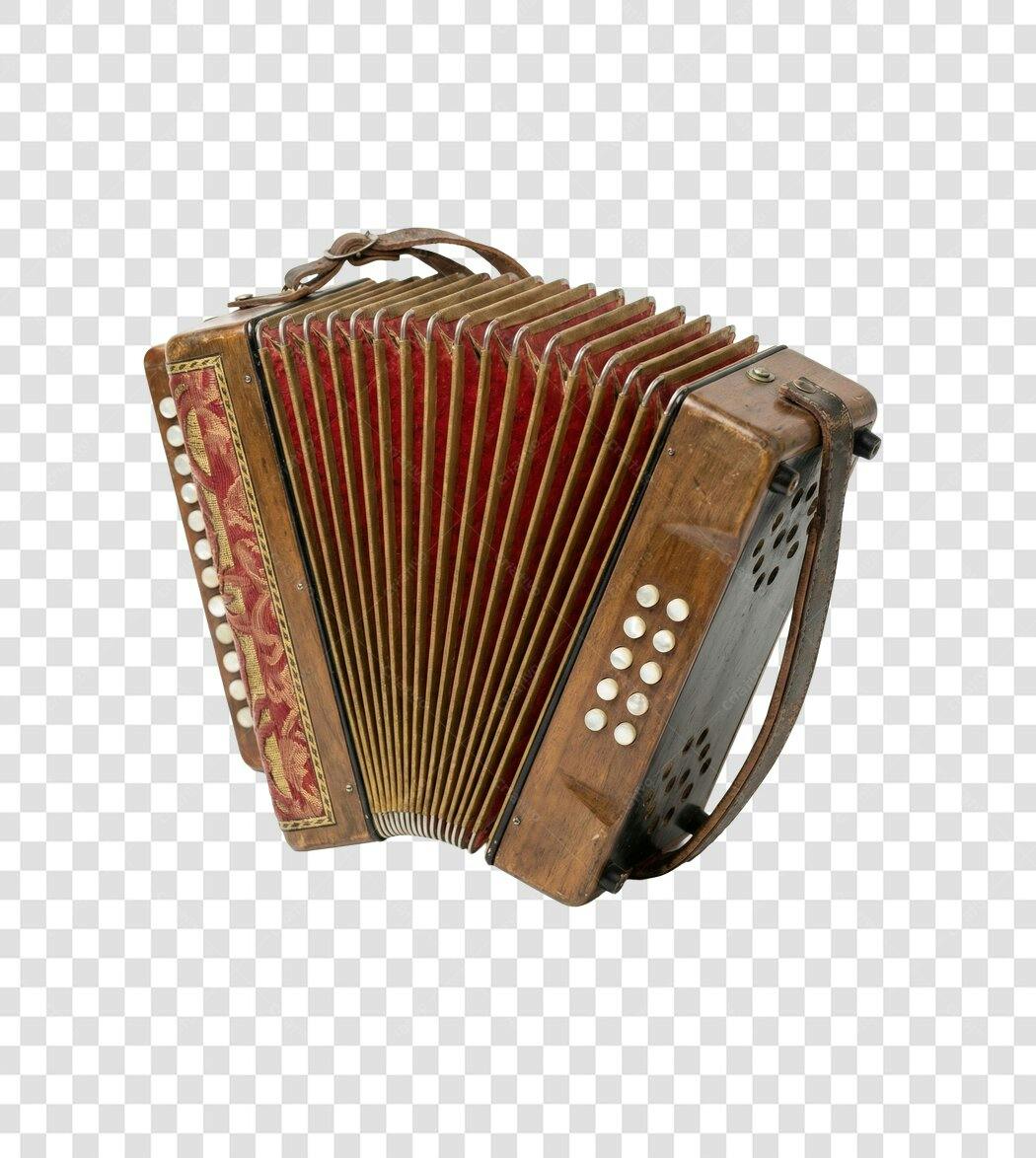 Foto Recortada Acordeon Musical Festa Junina Junho PNG Fundo Transparente