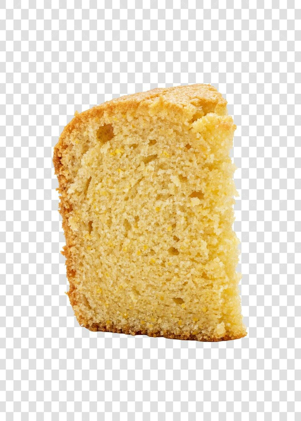 Foto Recortada Bolo de Milho Fatiado PNG Fundo Transparente