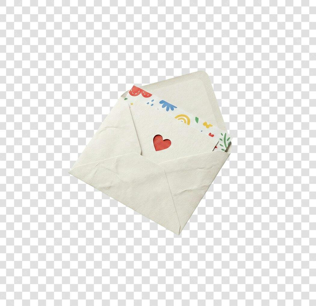 Foto Recortada Carta Amor Coração Dia dos Namorados Junho PNG Fundo Transparente