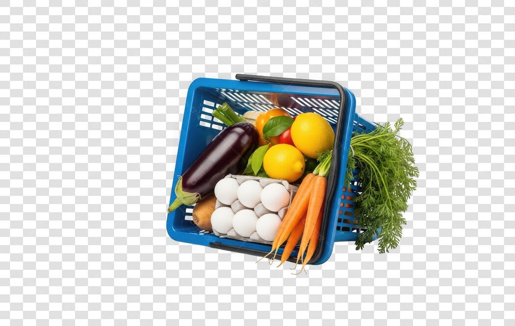 Foto Recortada Cesta Compras Supermercado PNG Fundo Transparente