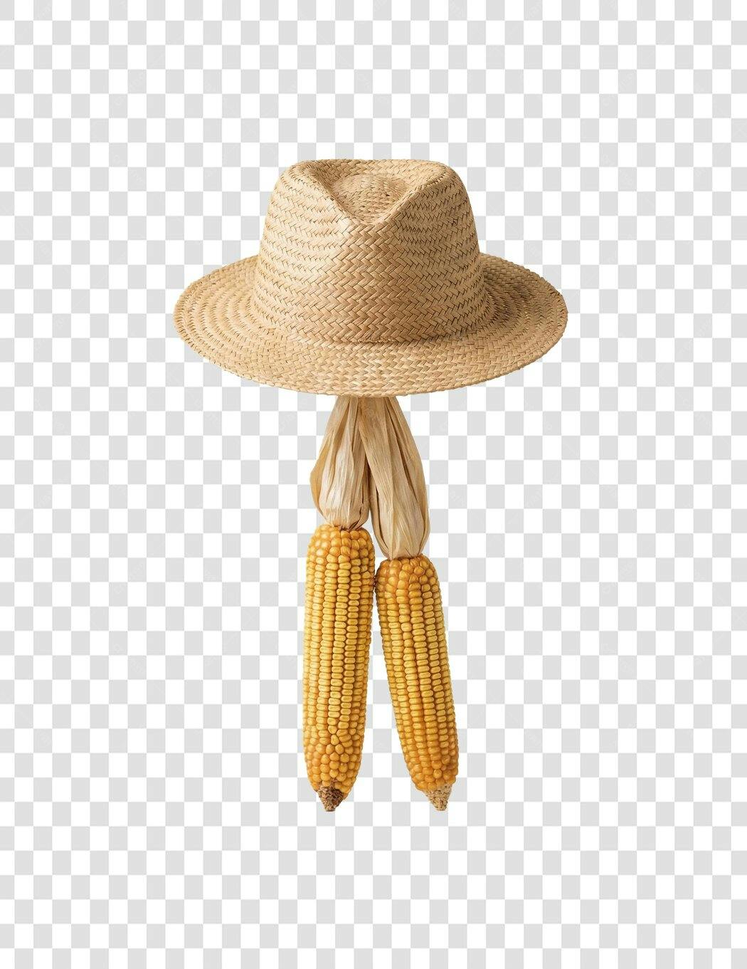 Foto Recortada Chapéu Palha Milho Festa Junina Junho PNG Fundo Transparente