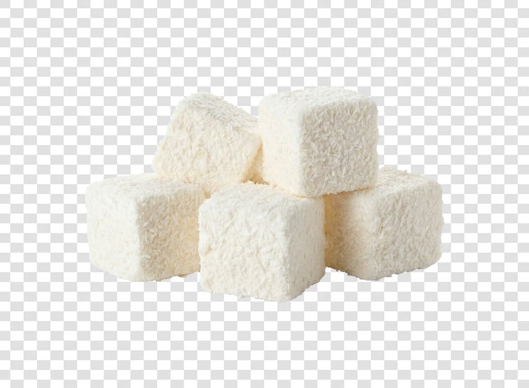 Foto Recortada Doces de Coco Quadrados PNG Fundo Transparente