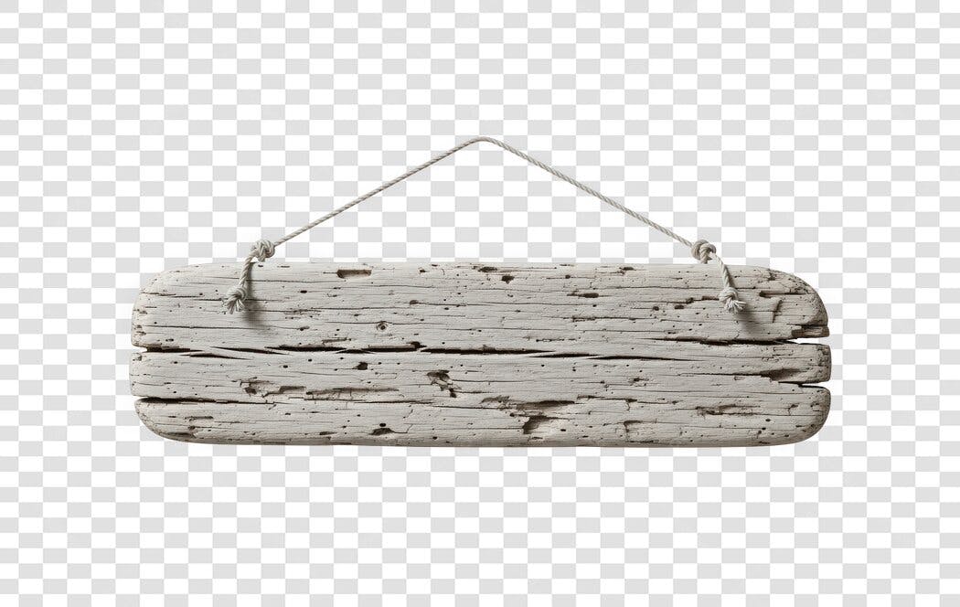 Foto Recortada Placa Madeira Rústica Branca PNG Fundo Transparente