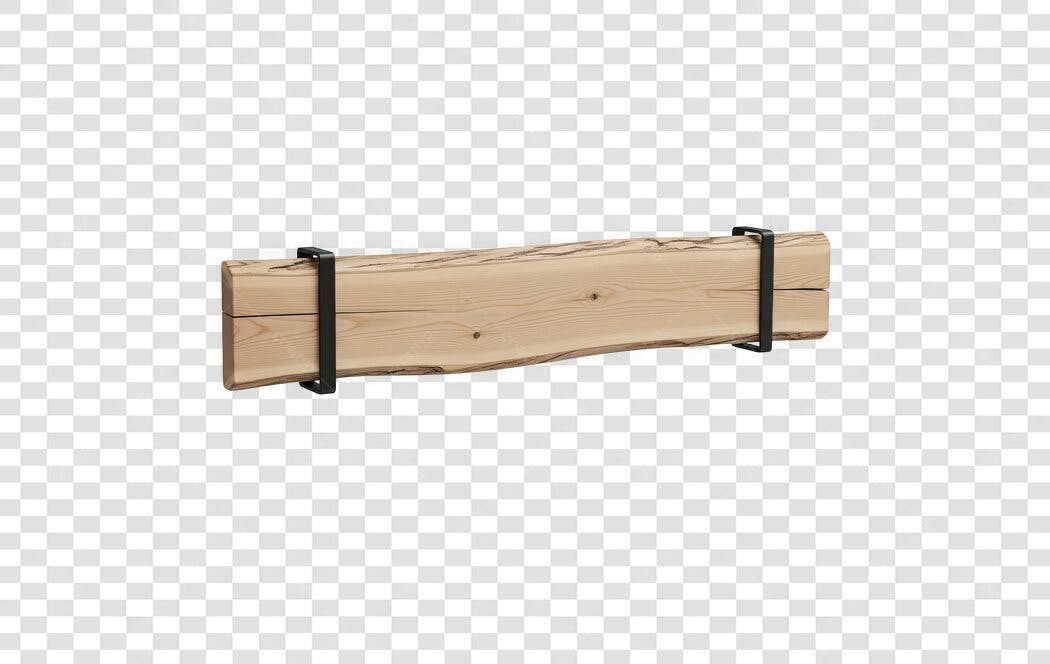 Foto Recortada Prateleira Madeira Rústica Suporte Preto PNG Fundo Transparente