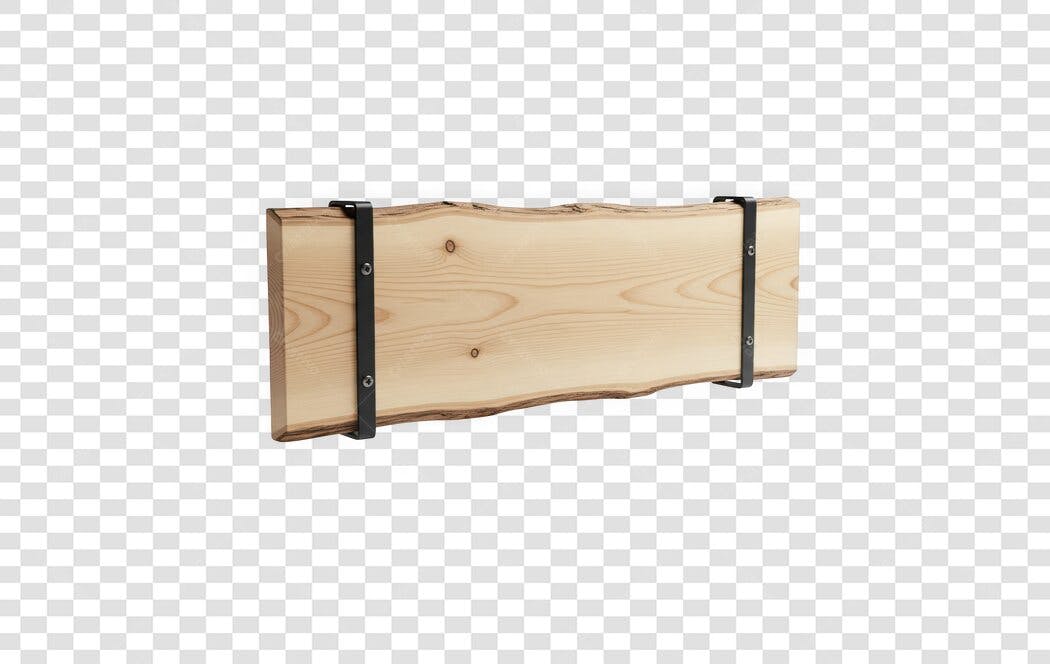 Foto Recortada Prateleira Madeira Rústica Suporte Preto PNG Fundo Transparente