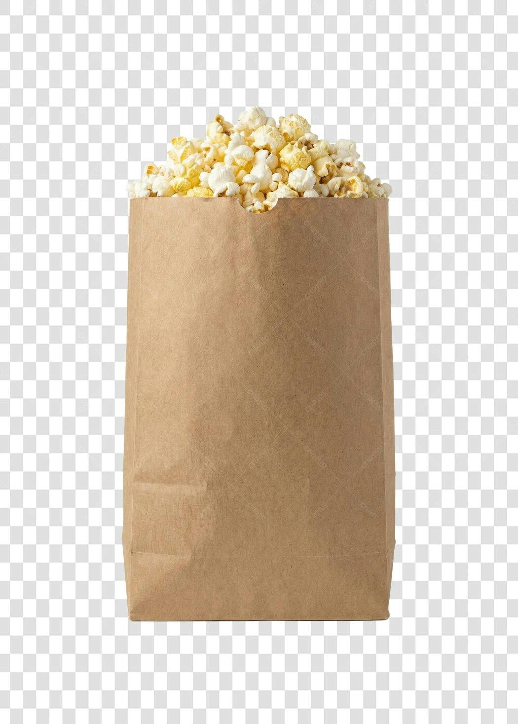 Foto Recortada Saco Pipoca Cinema PNG Fundo Transparente