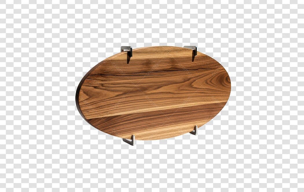 Foto Recortada Tábua de Madeira Oval Cozinha PNG Fundo Transparente