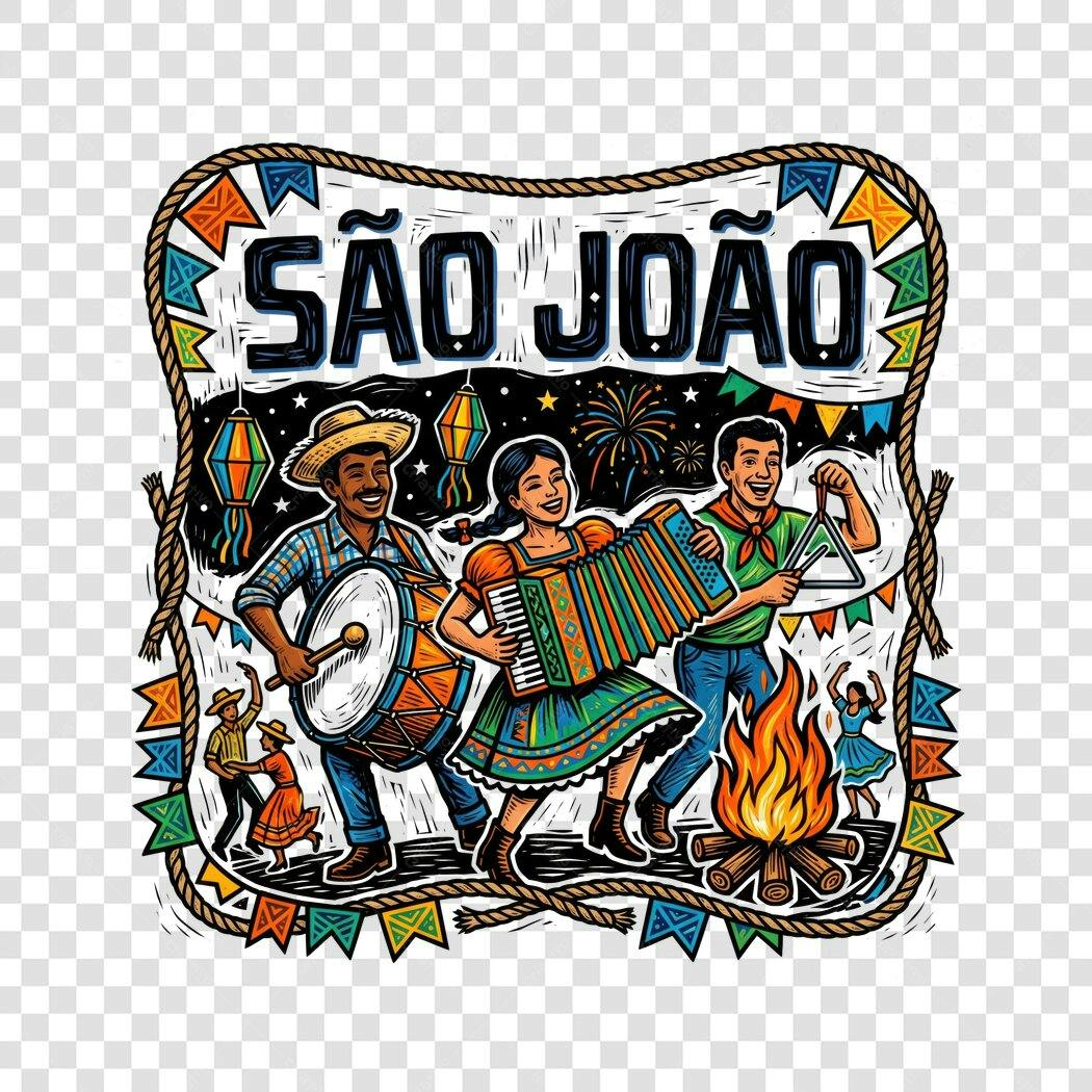 Ilustração São João Festa Junina Junho PNG Fundo Transparente