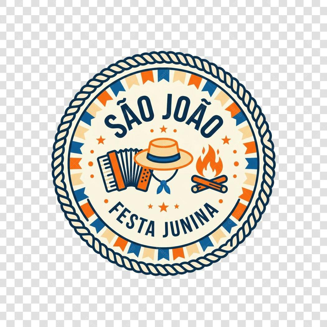 Ilustração Selo São João Festa Junina Junho PNG Fundo Transparente
