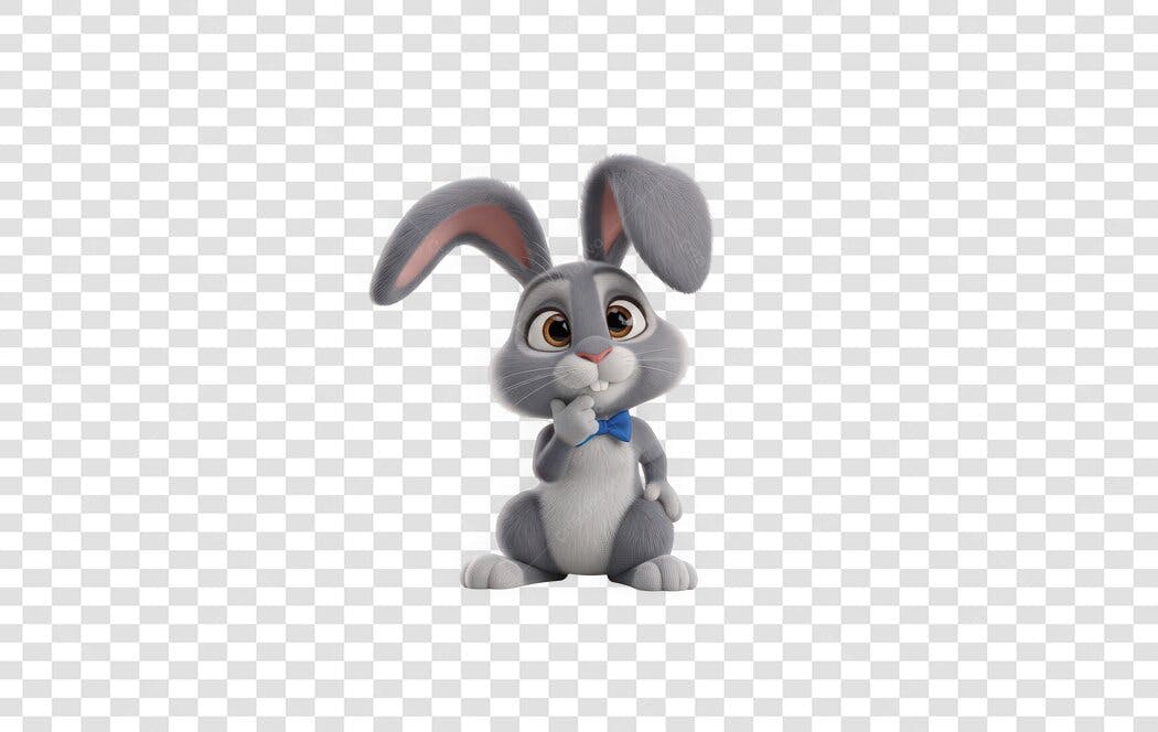 Personagem Ilustrado Coelhinho Páscoa Abril PNG Fundo Transparente