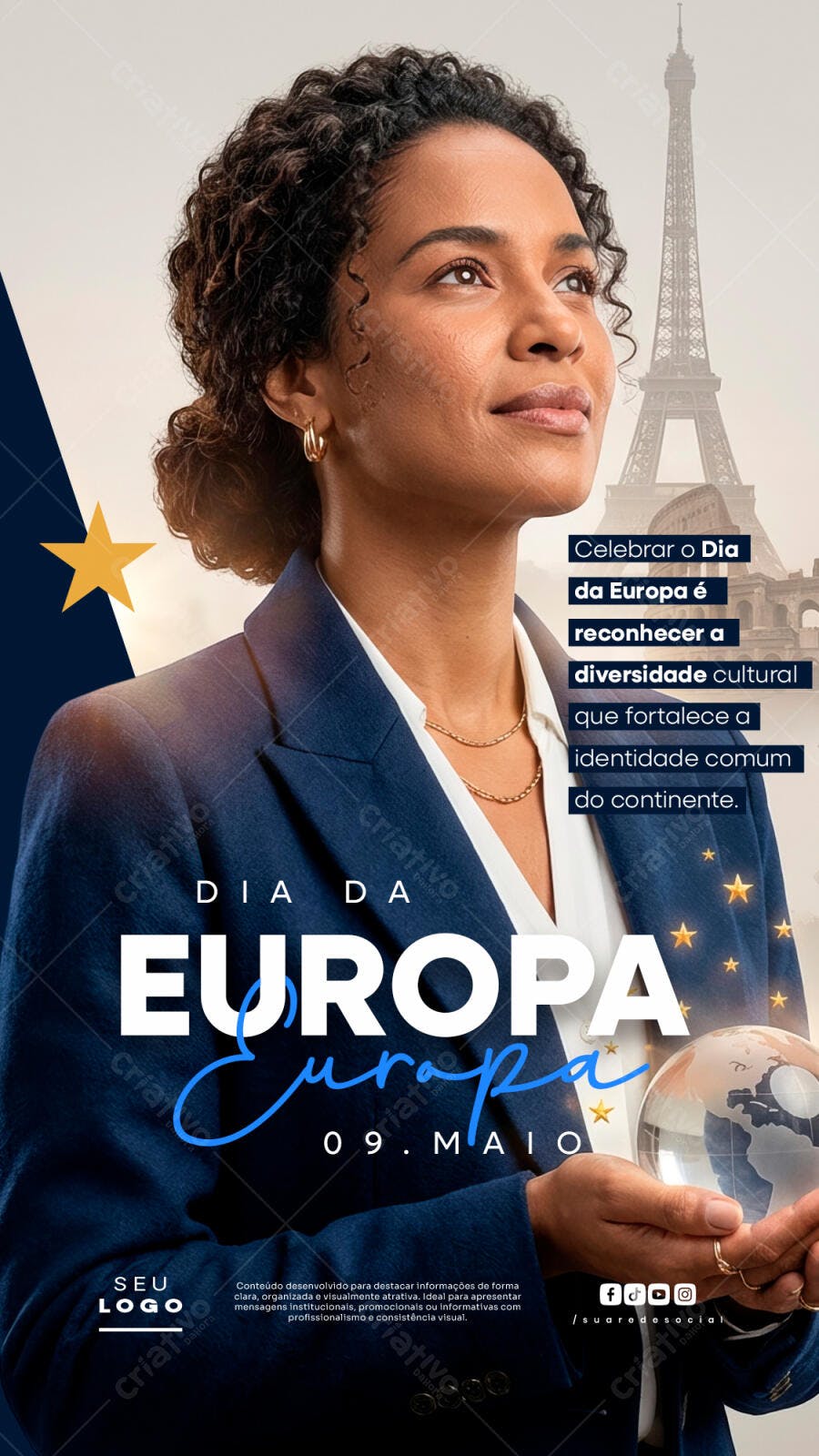 Post Dia da Europa 09 de Maio Institucional PSD Editável