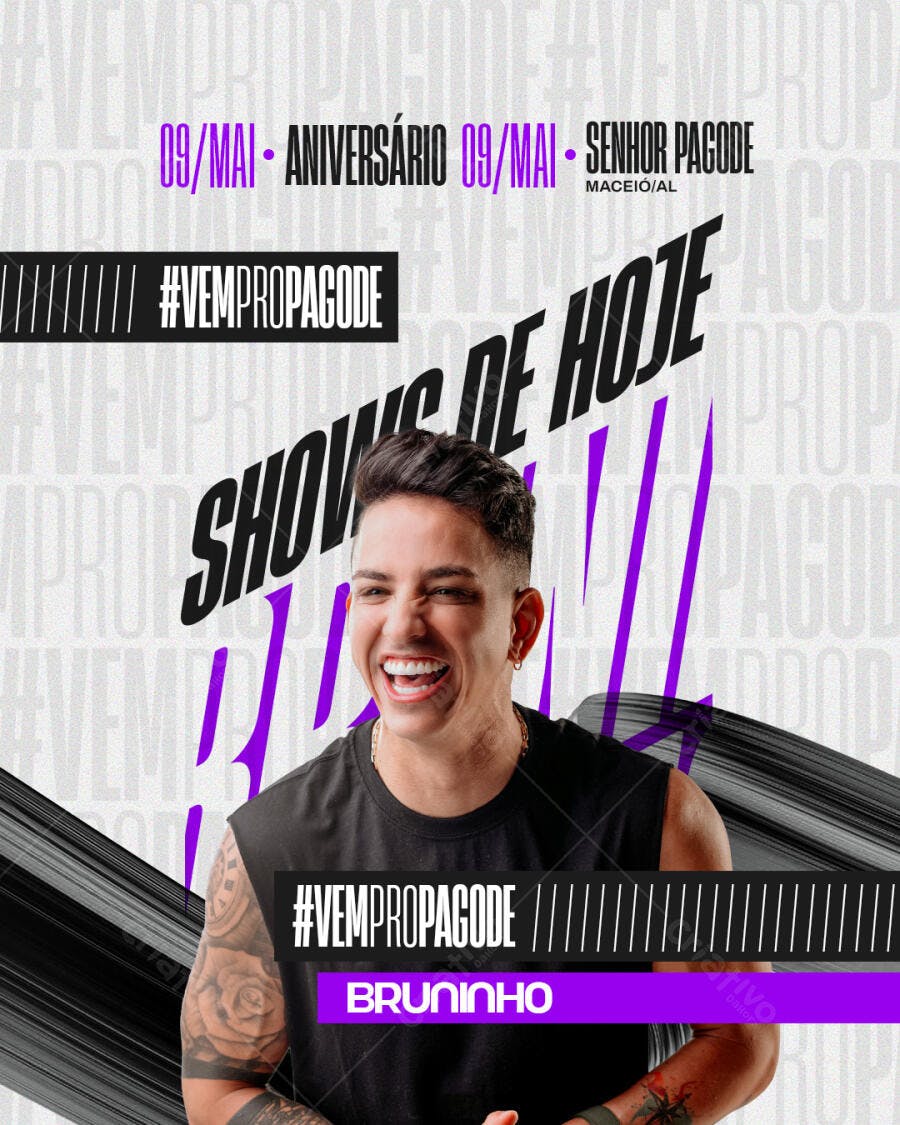 Post Instagram Aniversário Pagode Shows PSD Editável