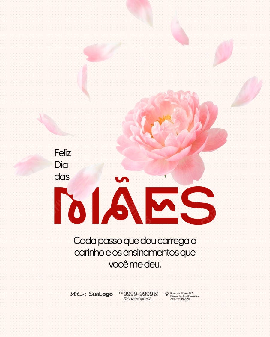 Post Instagram Dia das Mães Floricultura PSD Editável