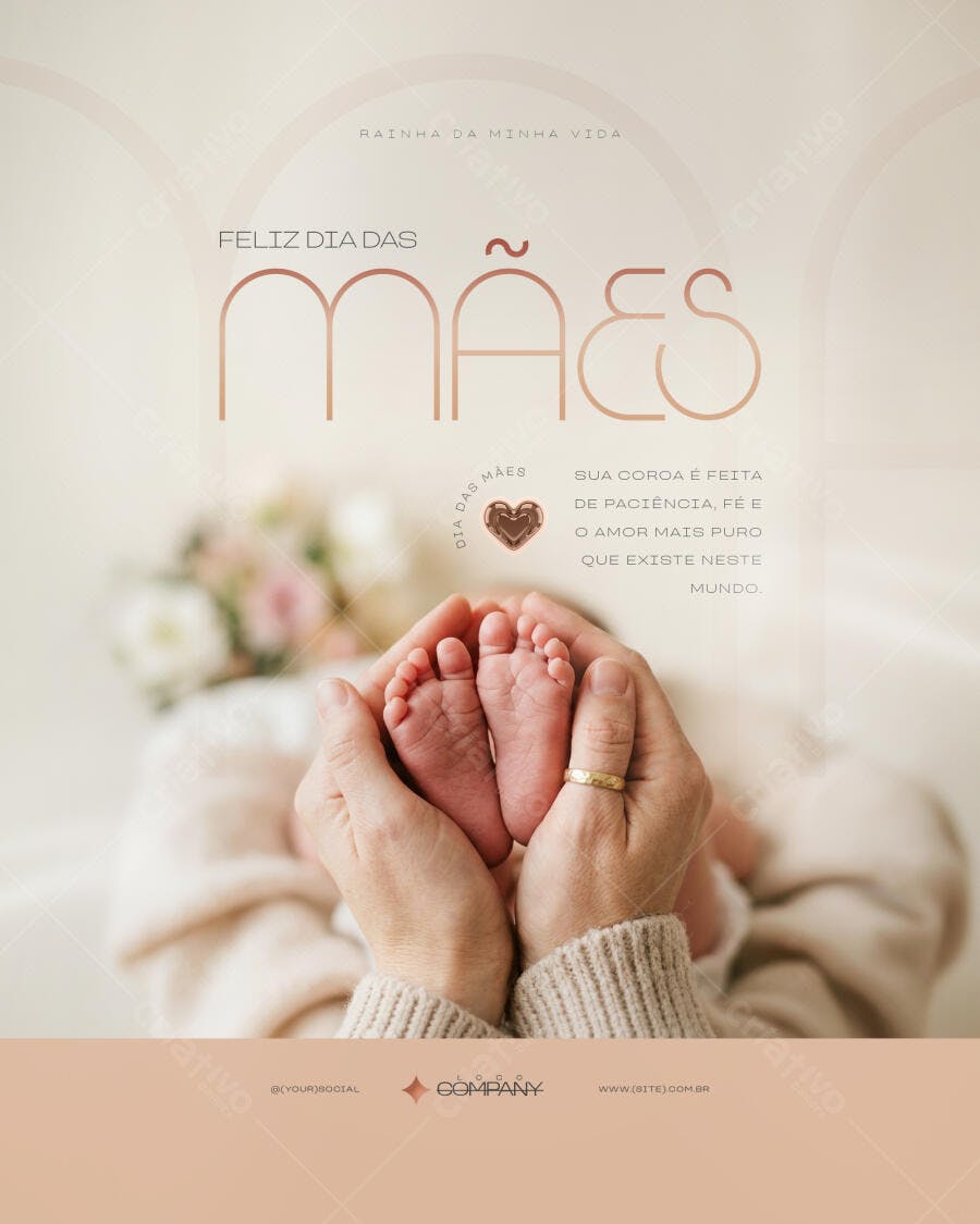 Post Instagram Dia das Mães Minimalista PSD Editável