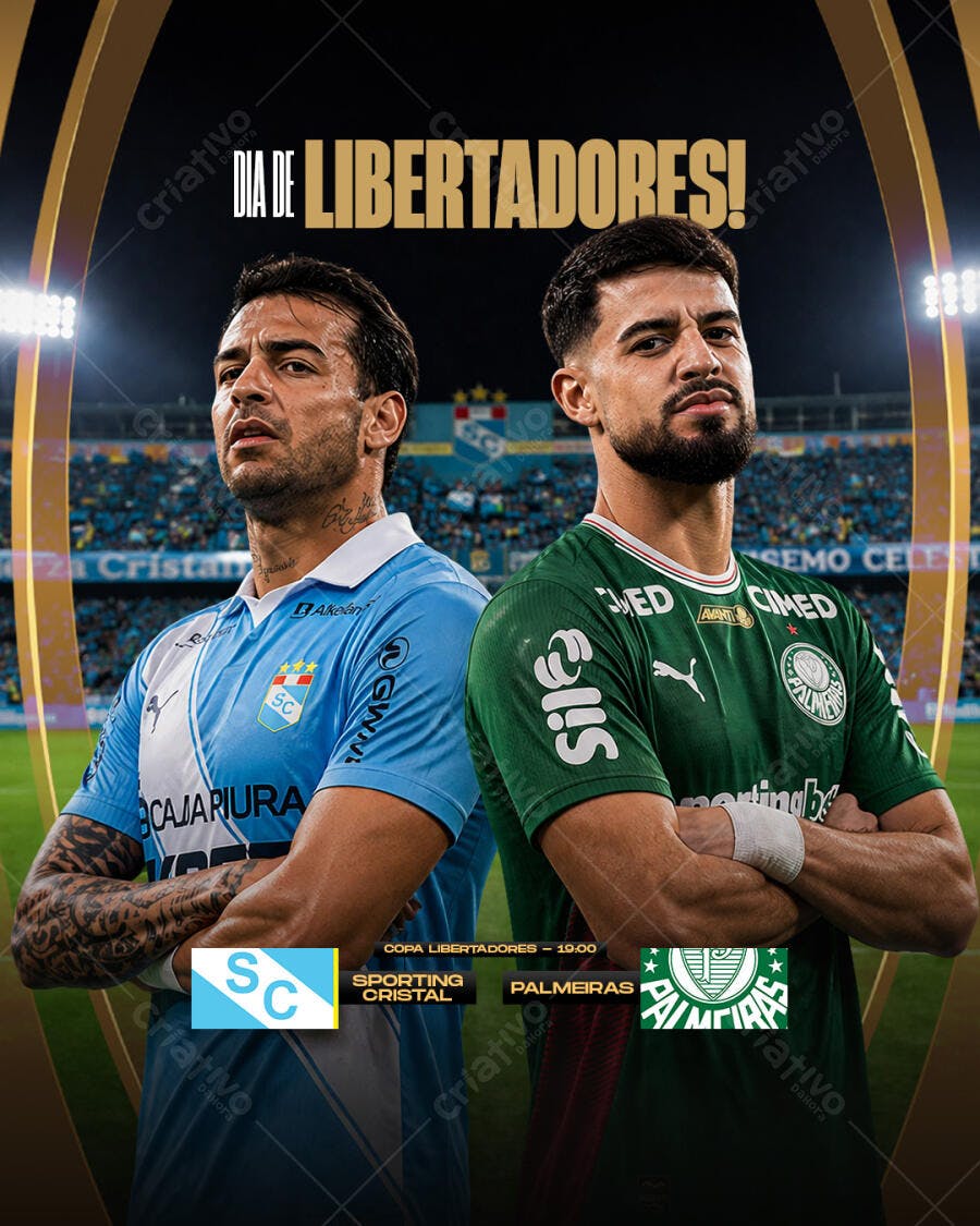 Post Instagram Dia de Libertadores Futebol PSD Editável