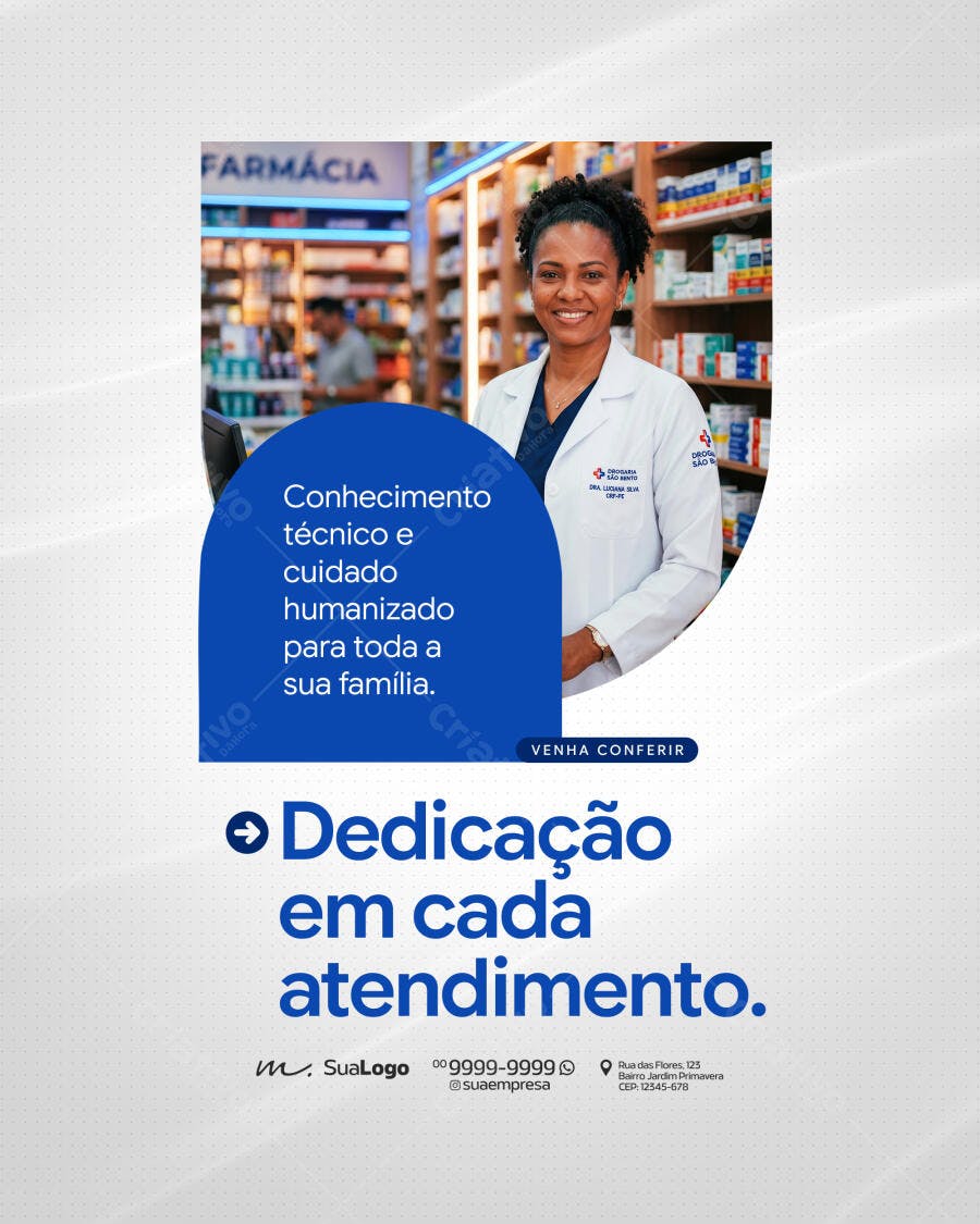 Post Instagram Farmácia Drogaria PSD Editável