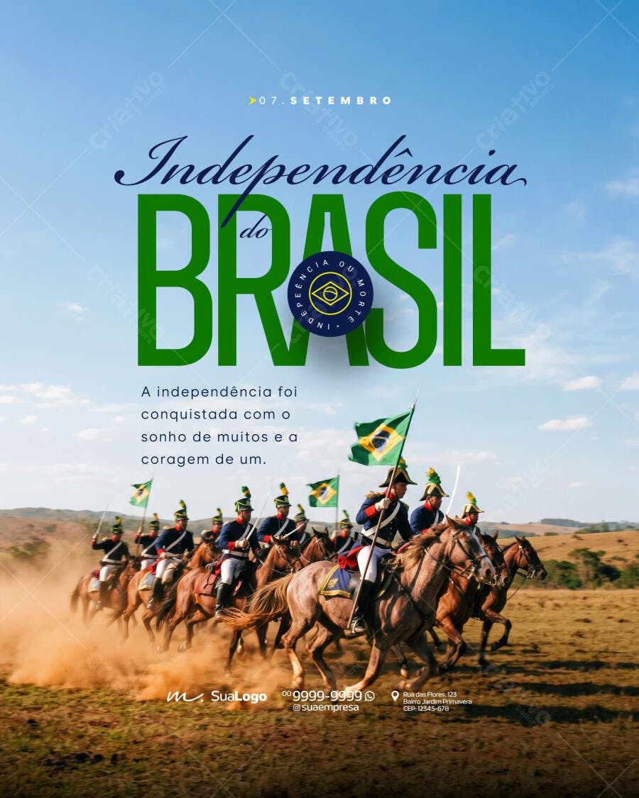 Post Instagram Independência do Brasil 7 de Setembro PSD Editável
