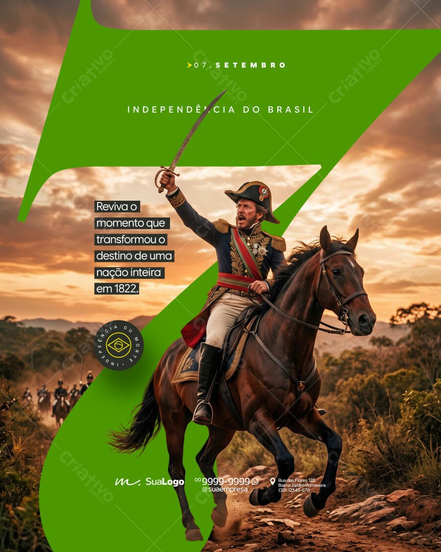 Post Instagram Independência do Brasil 7 de Setembro PSD Editável