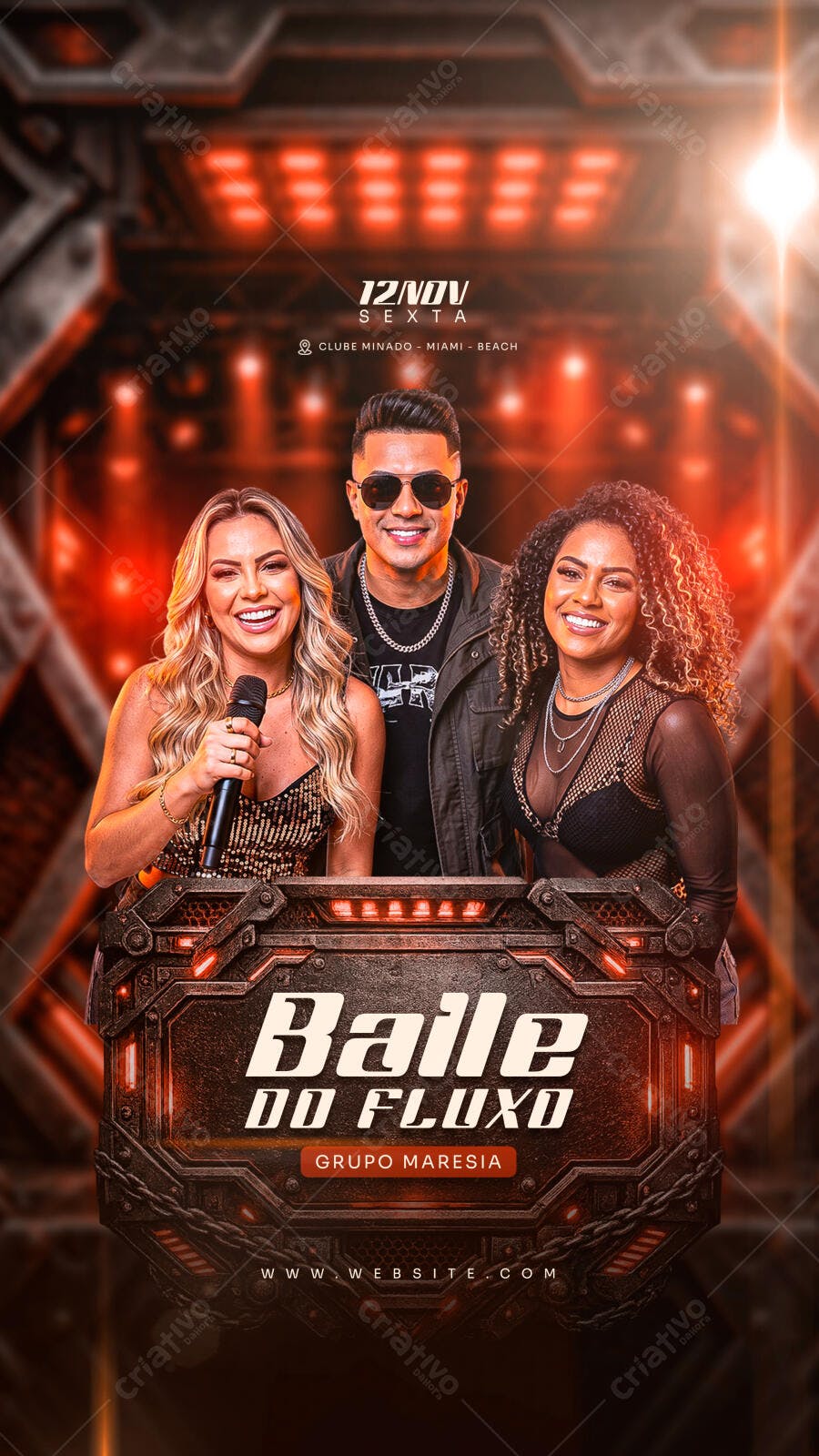 Story Baile do Fluxo Festa Balada Novembro PSD Editável