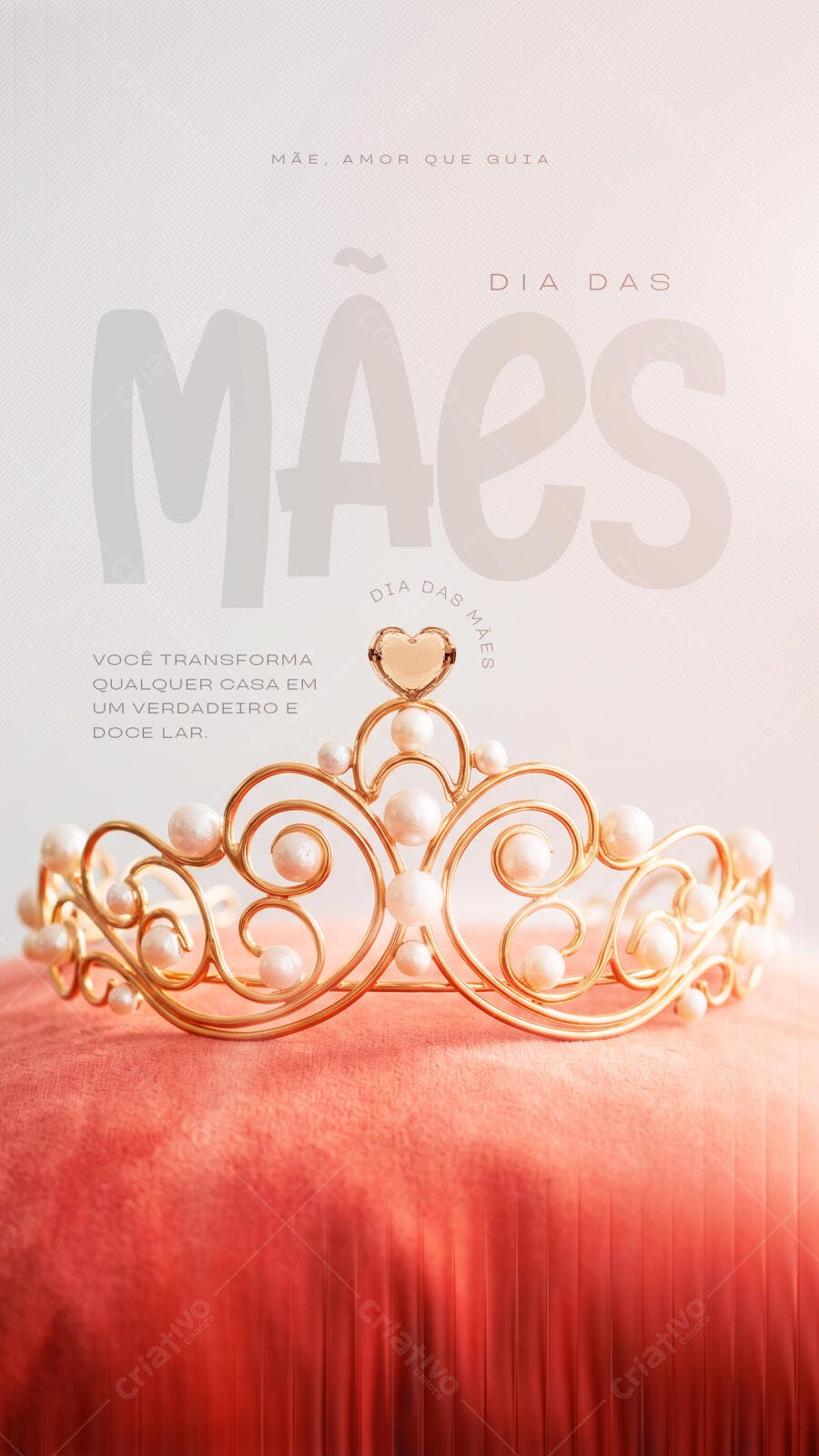 Story Dia das Mães Coroa Pérolas Elegante PSD Editável