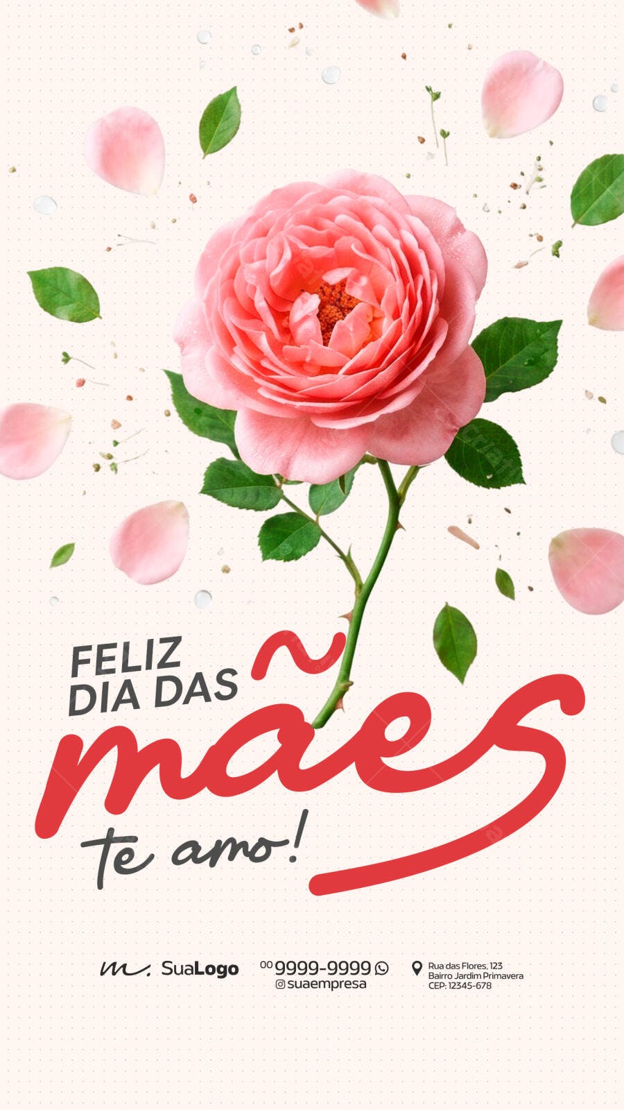 Story Dia das Mães Floricultura Rosas PSD Editável