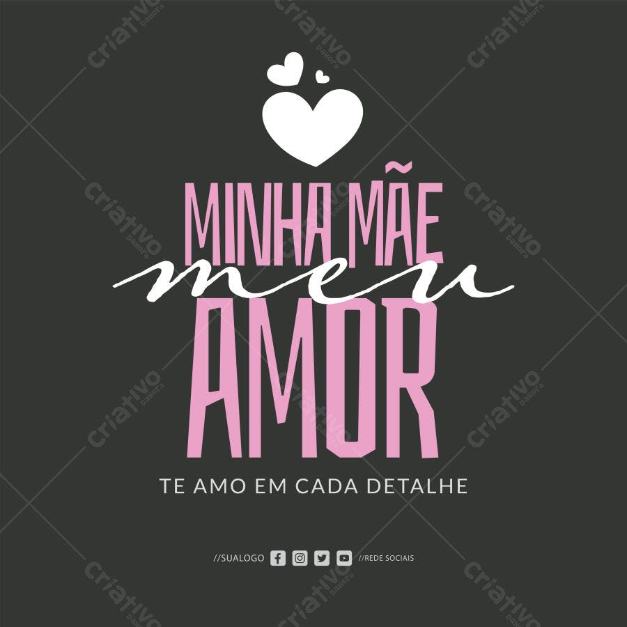 Ilustração Vetorial Dia das Mães Minha Mãe Meu Amor