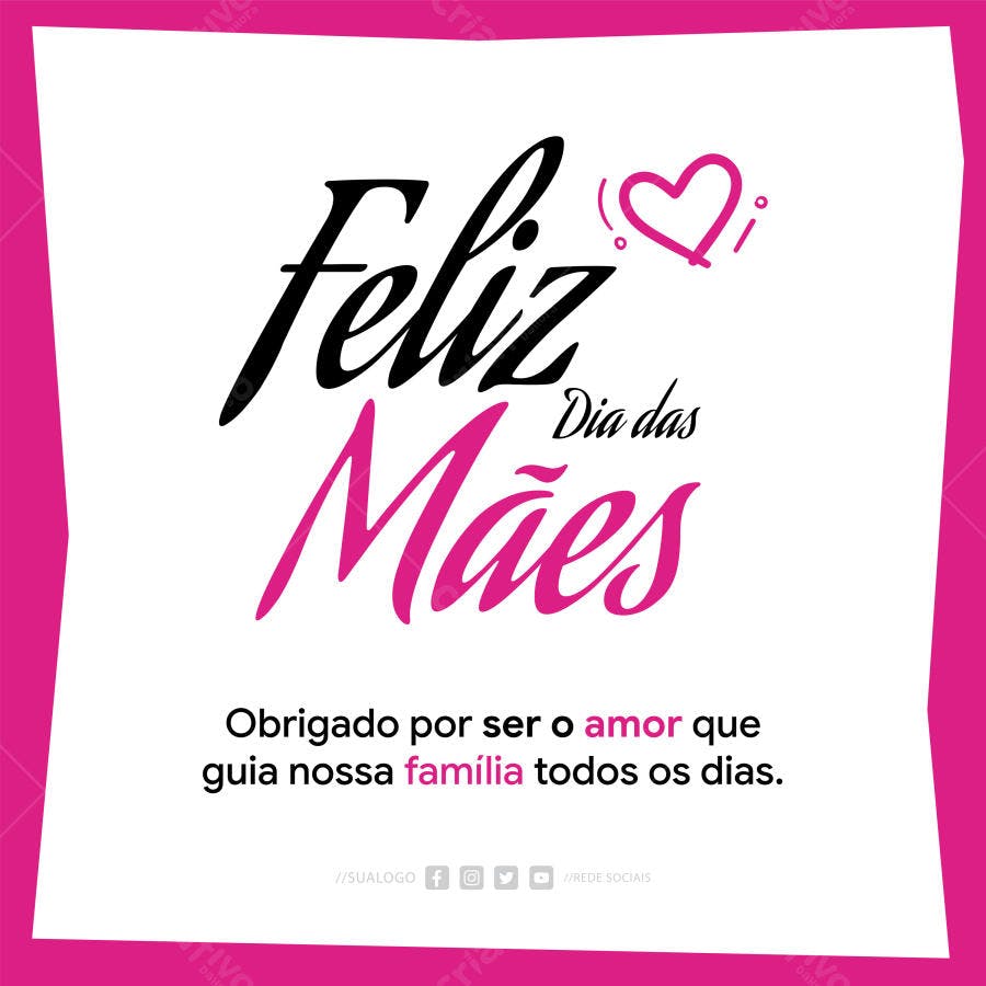 Ilustração Vetorial Feliz Dia das Mães Tipografia Rosa