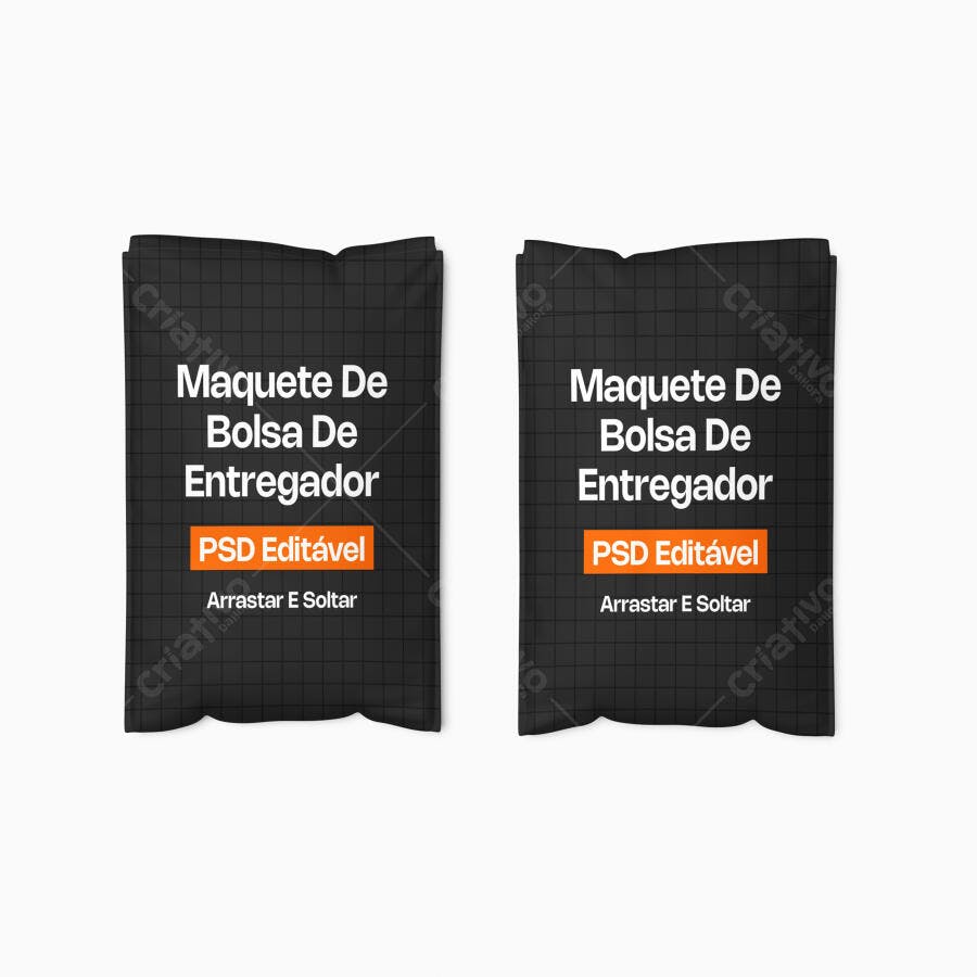 Mockup Bolsa de Entregador Dupla Frontal Editável