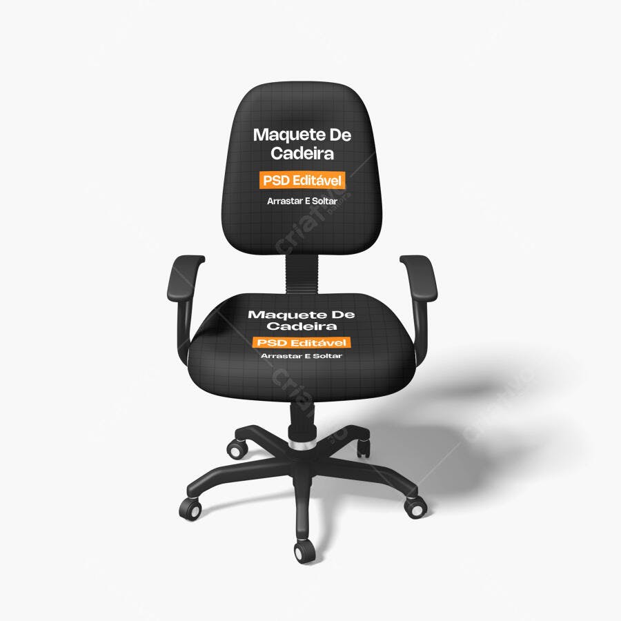 Mockup Cadeira Escritório Giratória Frontal Editável