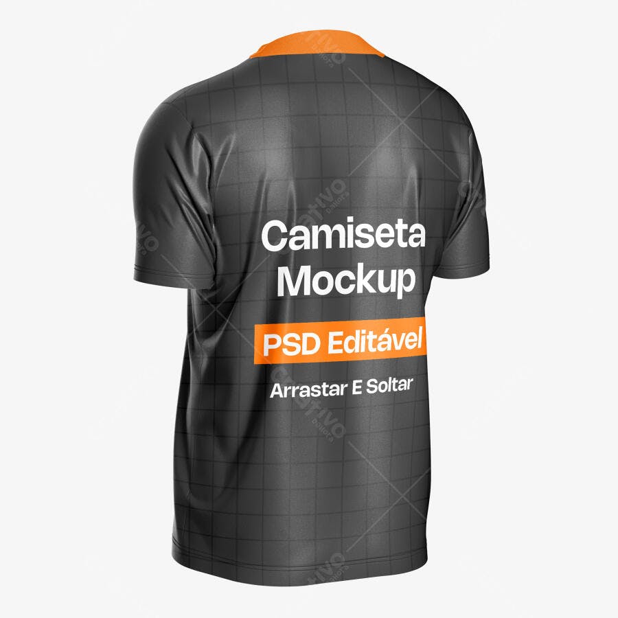 Mockup Camiseta Esportiva Costas Fundo Branco Editável