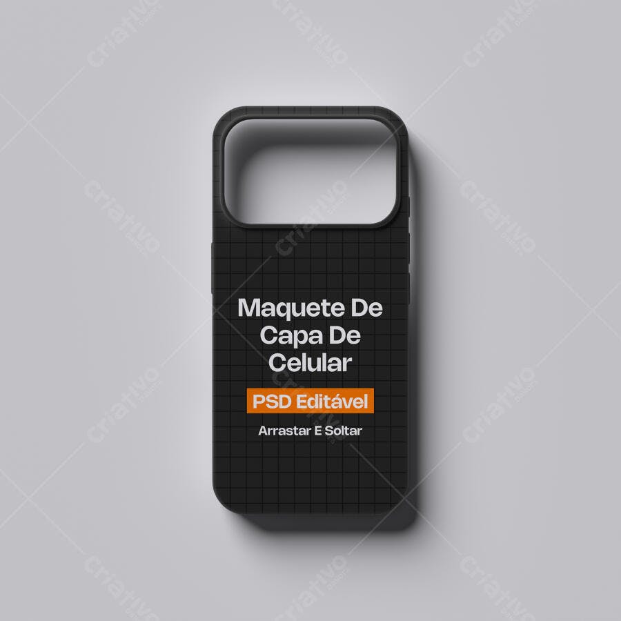 Mockup Capa Celular Silicone Preta Frontal Editável