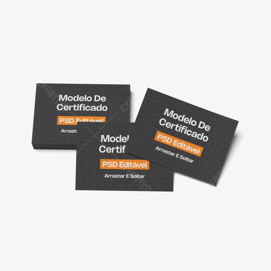 Mockup Cartão Visita Quadrado Fundo Branco Editável