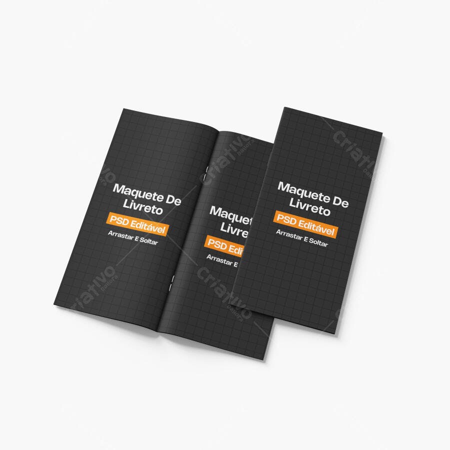 Mockup Livreto Brochura A4 Fundo Branco Editável