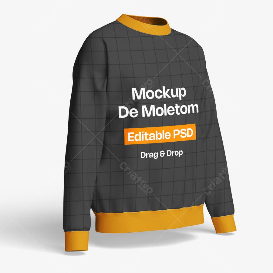Mockup Moletom Masculino Feminino Gola Careca Editável