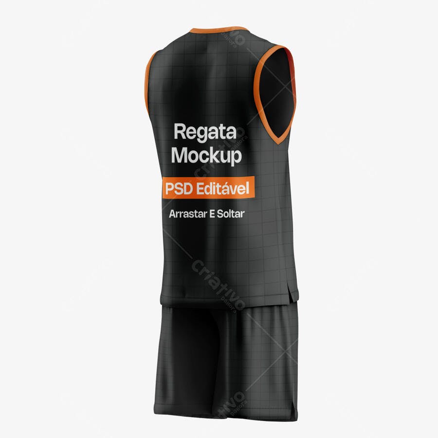 Mockup Regata e Short Esportivo Masculino Traseiro Editável
