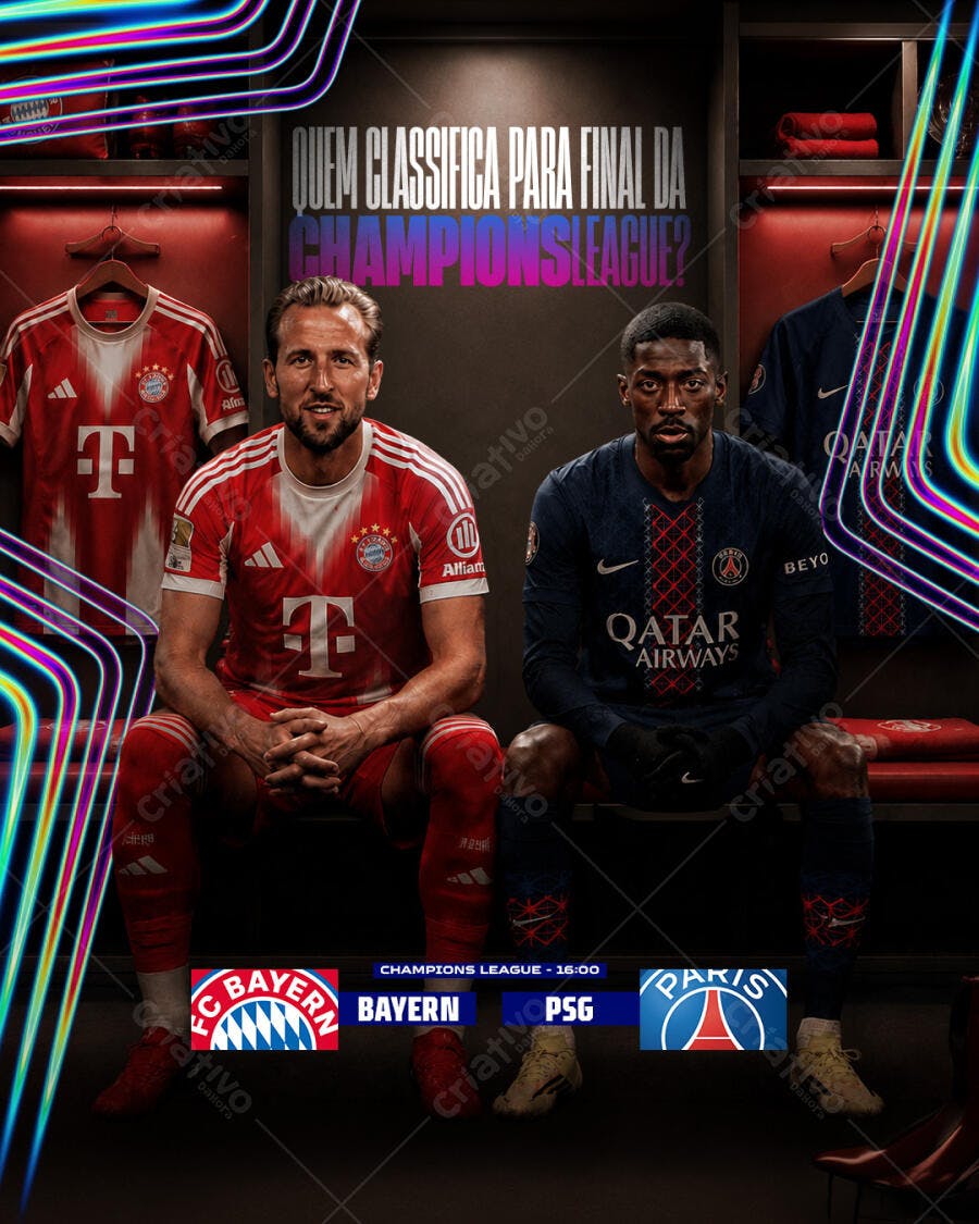 Post Champions League Futebol Esporte PSD Editável