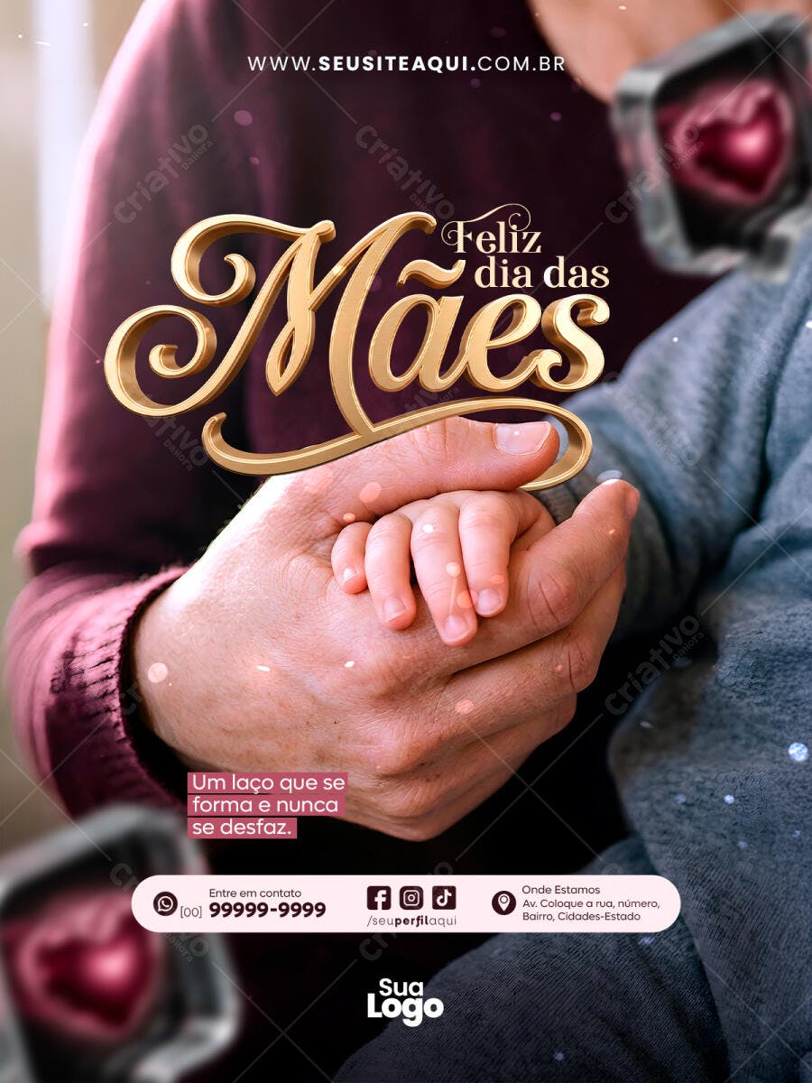 Post Instagram Dia das Mães Afeto Família PSD Editável